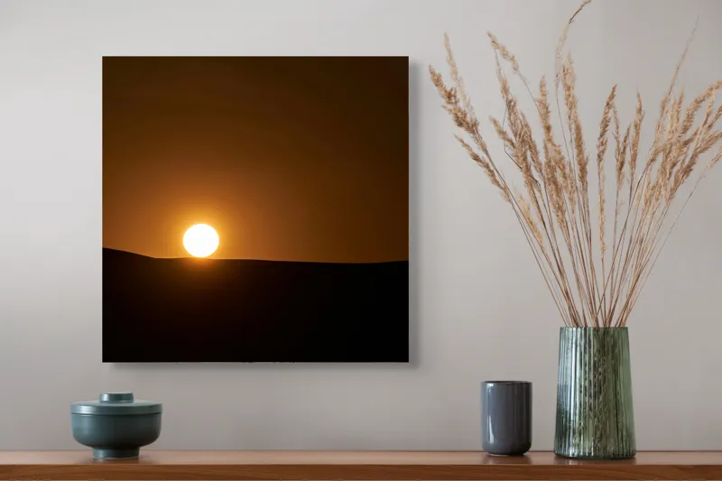Tablou Canvas Răsărit Liniștit Asupra Dunelor Negre, 50 x 50 cm – poza 4