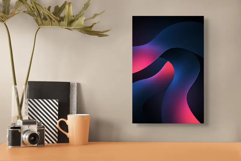 Tablou Canvas cu design abstract 'Ritmuri de Lumină și Întuneric', 26 x 39 cm – poza 3
