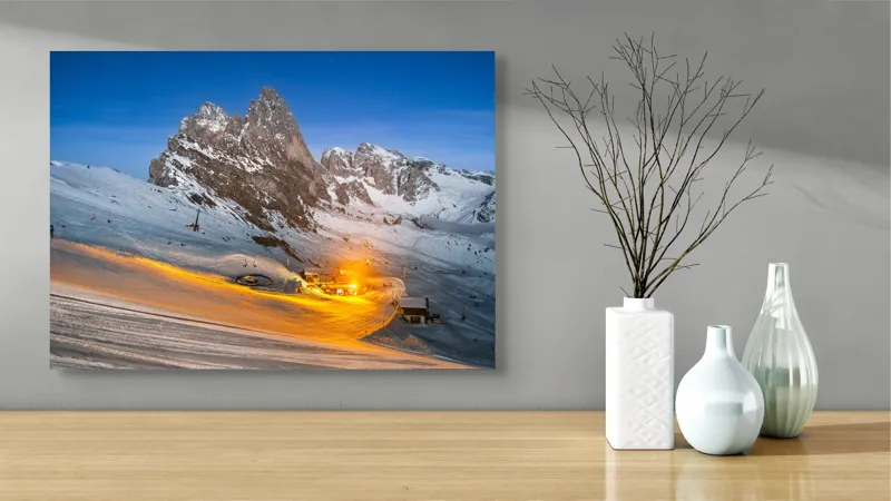 Tablou Canvas pe temă 'Magia nocturnă a muntelui înzăpezit', 70 x 50 cm – poza 3