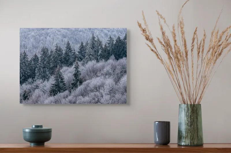 Tablou Canvas Pădurea Înghețată în Tăcerea Iernii, 54 x 39 cm – poza 4