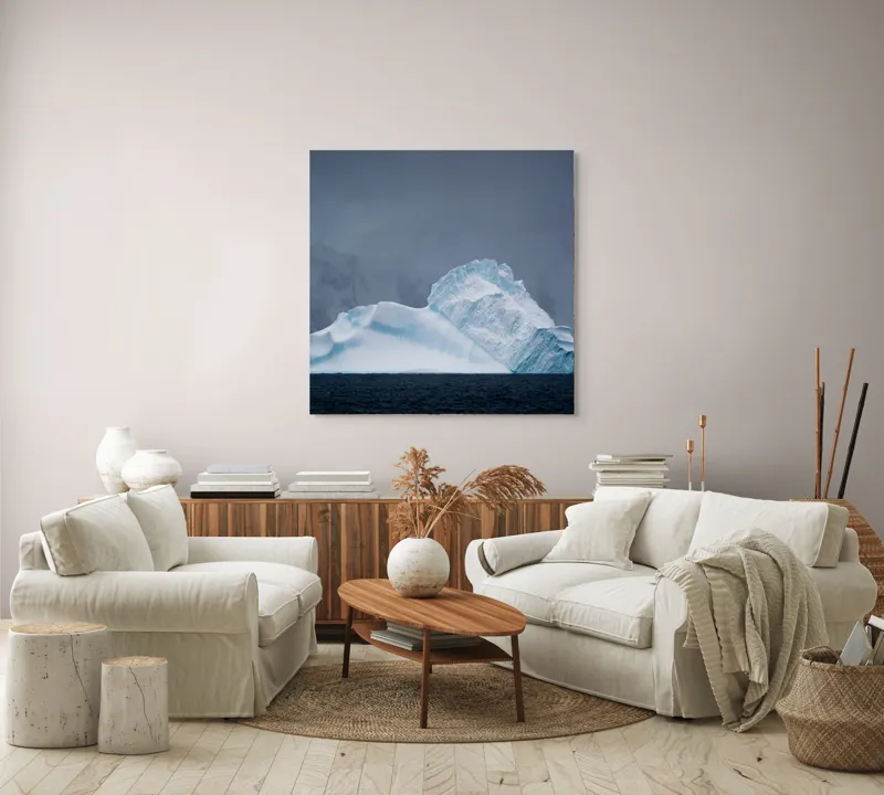 Tablou Canvas Inima Albastră a Ghețarului Rece Artă Murală, 100 x 100 cm – poza 3