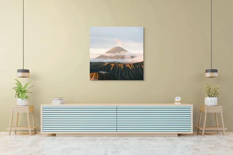 Tablou Canvas peisaj munți în aburi misterioase, 100 x 100 cm – poza 5