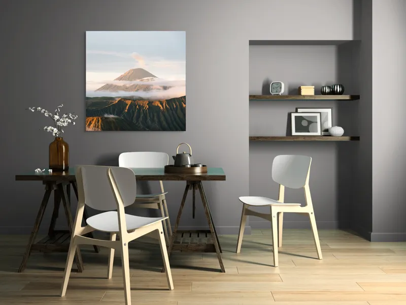 Tablou Canvas peisaj munți în aburi misterioase, 100 x 100 cm – poza 6
