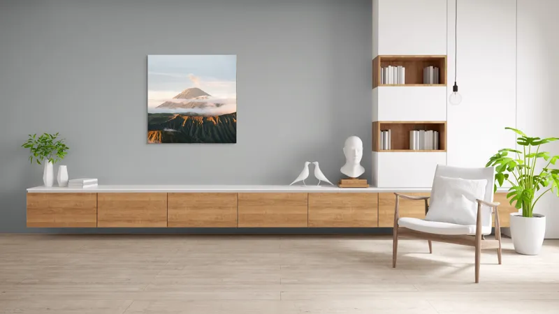Tablou Canvas peisaj munți în aburi misterioase, 100 x 100 cm – poza 8