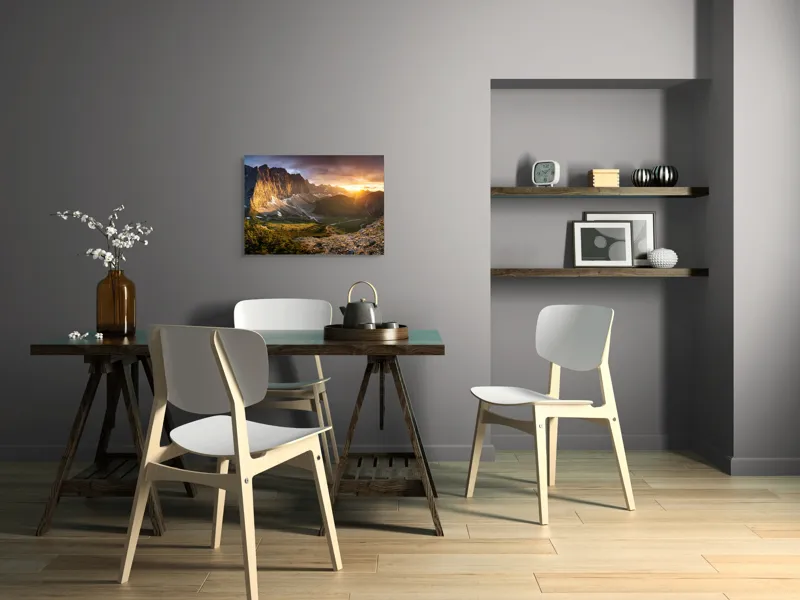 Tablou Canvas pe tema Aurora peste munții tăcuți ai viselor, 70 x 50 cm – poza 5