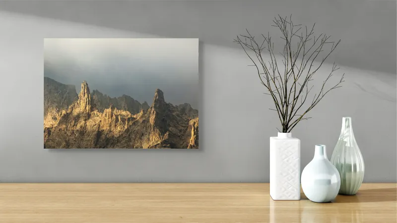 Tablou Canvas Relieful Stâncos în Lumină Aurie, 54 x 39 cm – poza 3