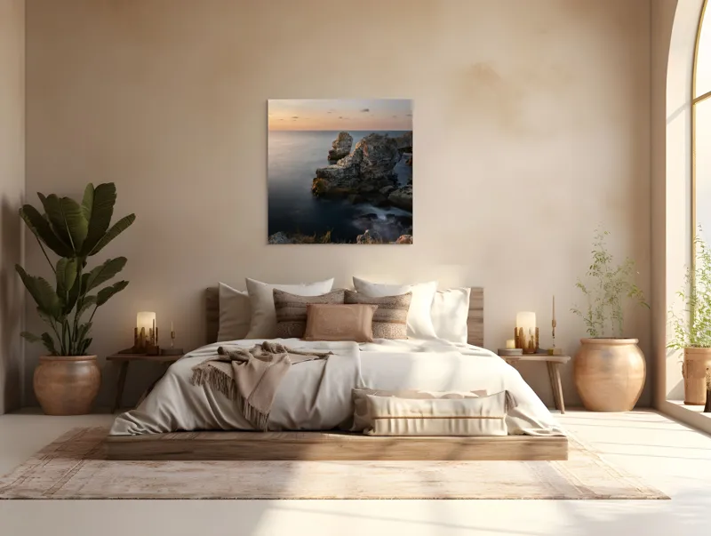 Tablou Canvas pe tema Zborul timpului peste stânci boreale, 100 x 100 cm – poza 4