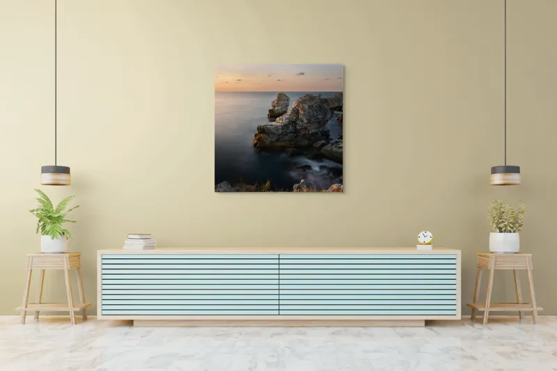 Tablou Canvas pe tema Zborul timpului peste stânci boreale, 100 x 100 cm – poza 5