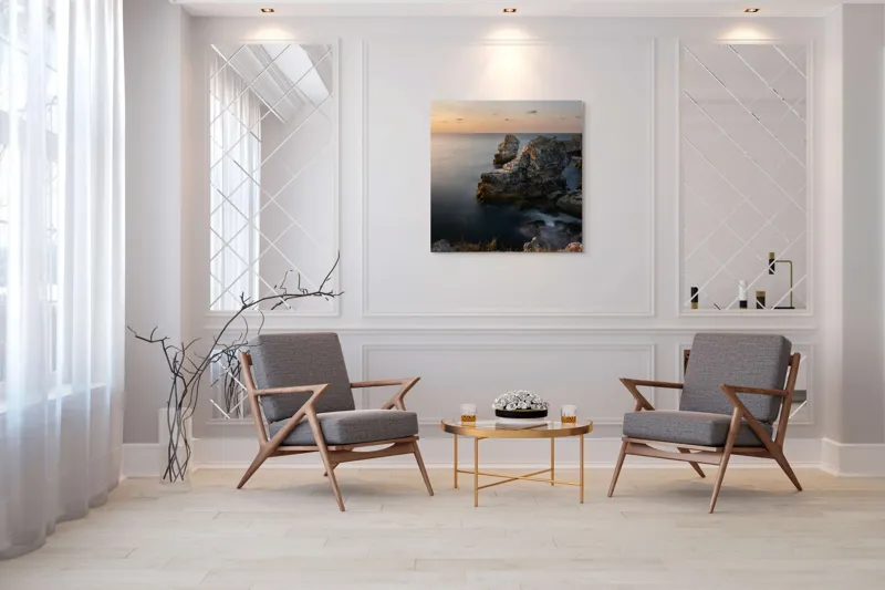 Tablou Canvas pe tema Zborul timpului peste stânci boreale, 100 x 100 cm – poza 7