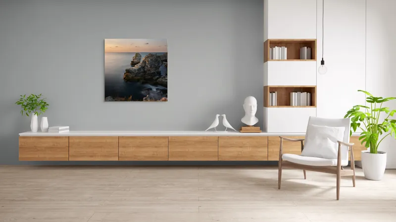 Tablou Canvas pe tema Zborul timpului peste stânci boreale, 100 x 100 cm – poza 8