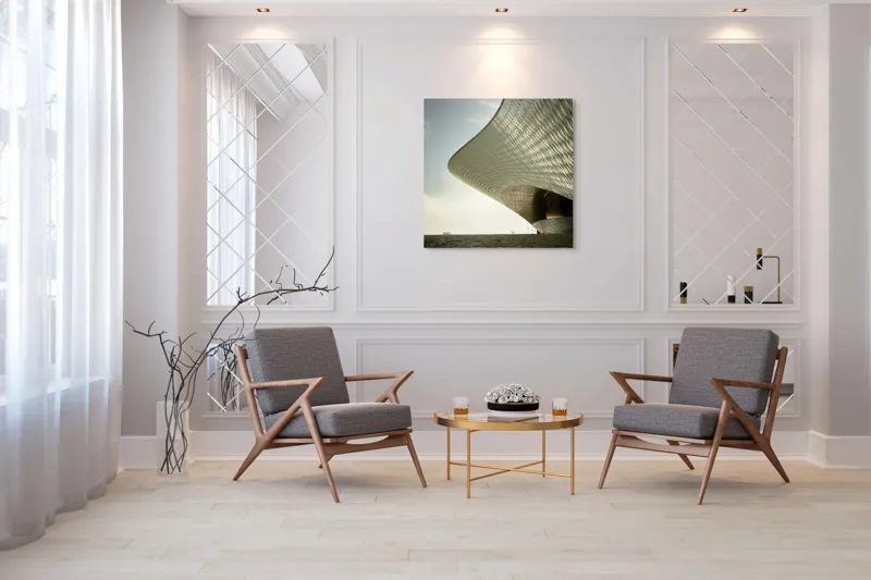 Tablou Canvas Arhitectură Futuristă îmbrățișând cerul senin, 100 x 100 cm – poza 7