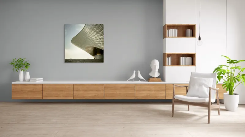 Tablou Canvas Arhitectură Futuristă îmbrățișând cerul senin, 100 x 100 cm – poza 8