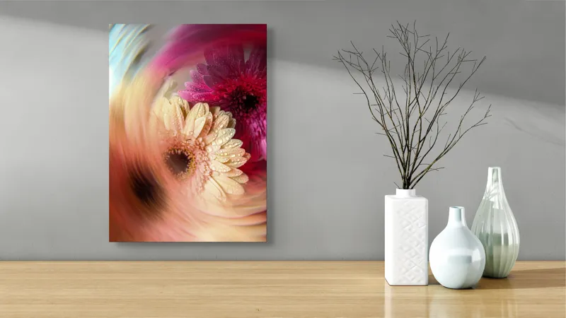 Tablou Canvas floral cu vortice în culori vibrante, 39 x 54 cm – poza 4
