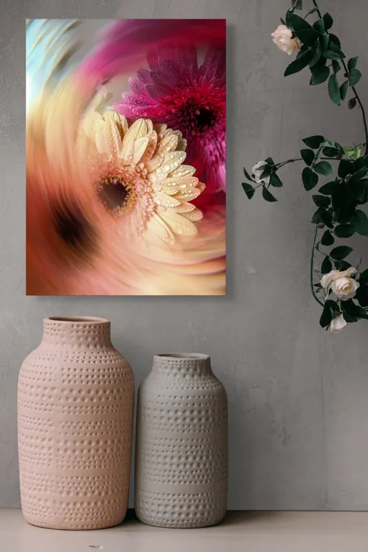 Tablou Canvas floral cu vortice în culori vibrante, 39 x 54 cm – poza 6