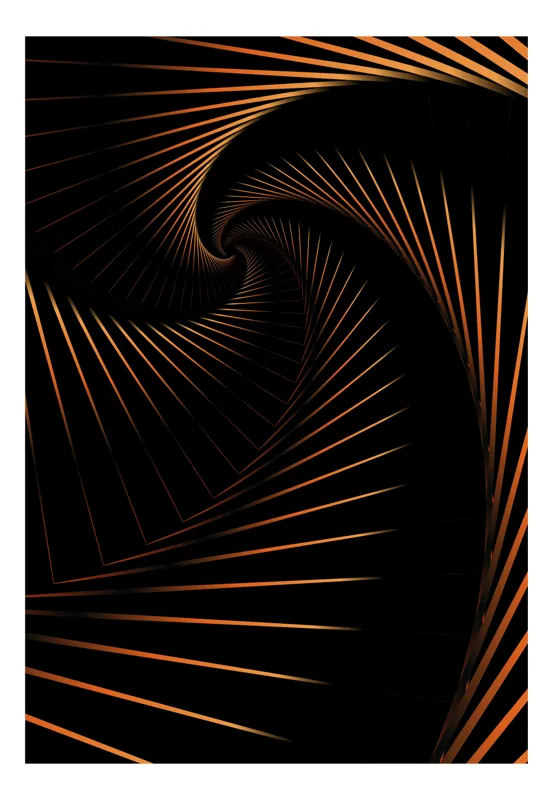 Tablou Canvas Abstract Spirale Geometrice Dinamică cu Contrast și Profunzime, 26 x 39 cm
