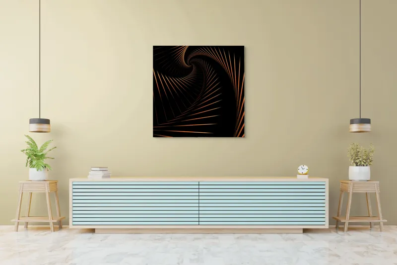 Tablou Canvas Abstract Spirale Geometrice Dinamică cu Contrast și Profunzime, 100 x 100 cm – poza 5
