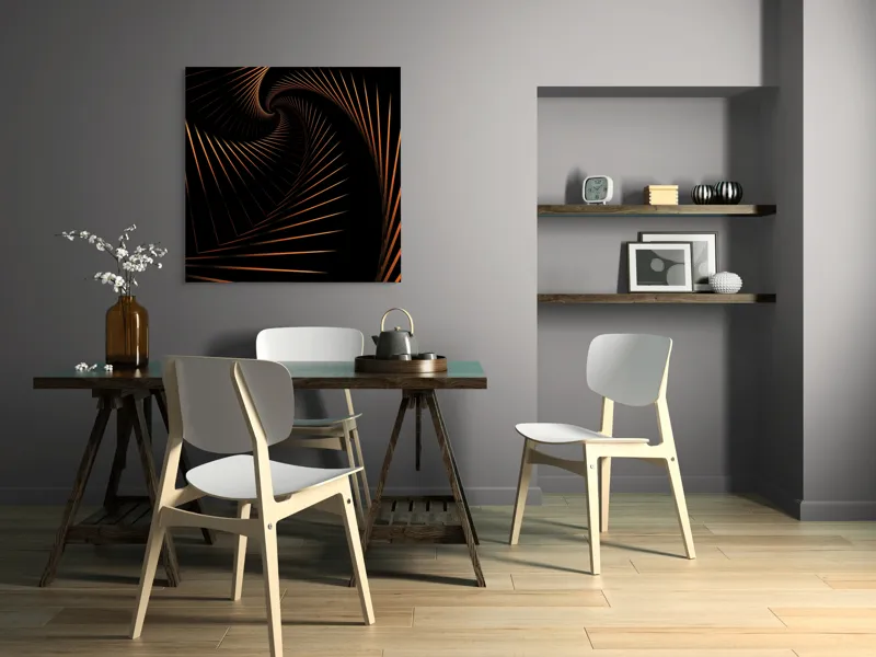 Tablou Canvas Abstract Spirale Geometrice Dinamică cu Contrast și Profunzime, 100 x 100 cm – poza 6
