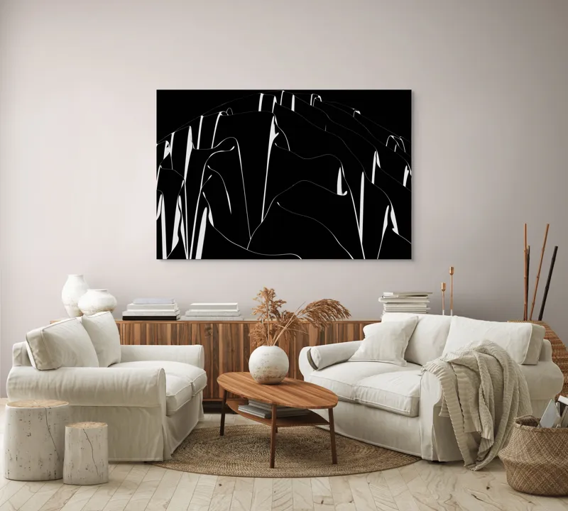 Tablou Canvas Valuri Abstracte în Întunericul Nopții, 150 x 100 cm – poza 3