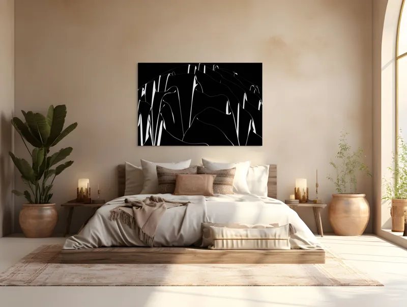 Tablou Canvas Valuri Abstracte în Întunericul Nopții, 150 x 100 cm – poza 4