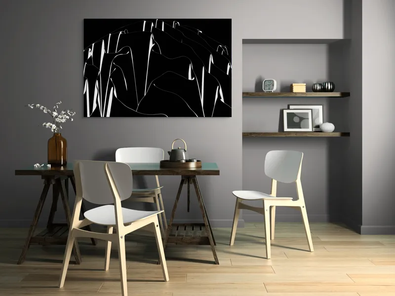 Tablou Canvas Valuri Abstracte în Întunericul Nopții, 150 x 100 cm – poza 5