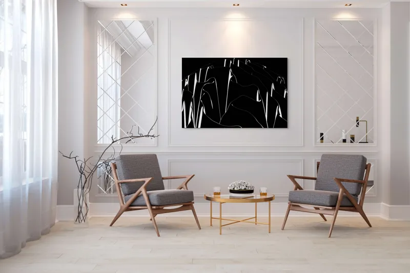 Tablou Canvas Valuri Abstracte în Întunericul Nopții, 150 x 100 cm – poza 7