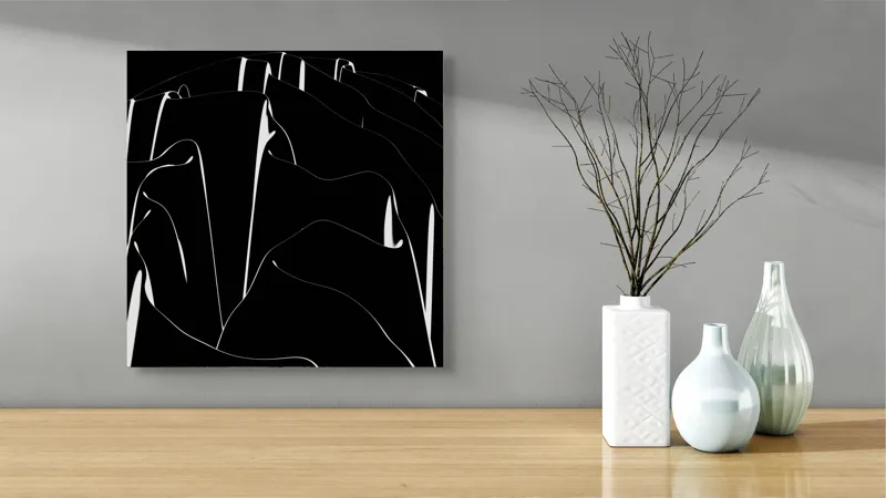 Tablou Canvas Valuri Abstracte în Întunericul Nopții, 50 x 50 cm – poza 3