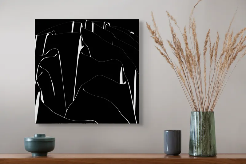 Tablou Canvas Valuri Abstracte în Întunericul Nopții, 50 x 50 cm – poza 4
