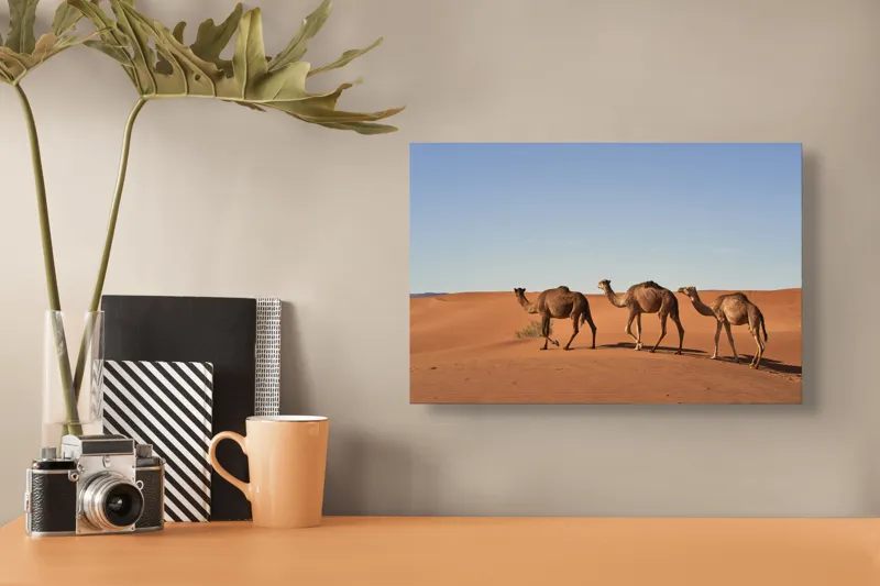 Tablou Canvas Caravana liniștită în deșertul nesfârșit, 39 x 26 cm – poza 3