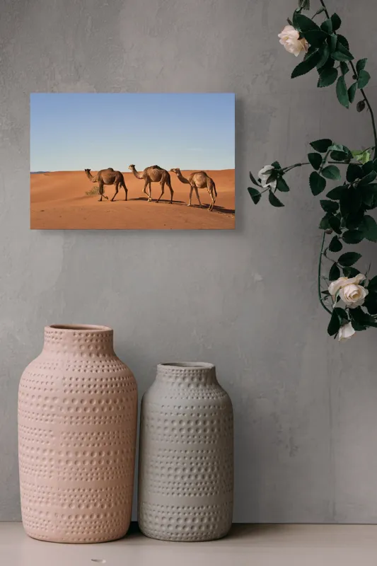 Tablou Canvas Caravana liniștită în deșertul nesfârșit, 39 x 26 cm – poza 4