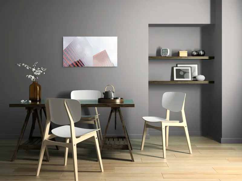 Tablou Canvas Modern cu Clădiri și Reflecții, 90 x 50 cm – poza 3