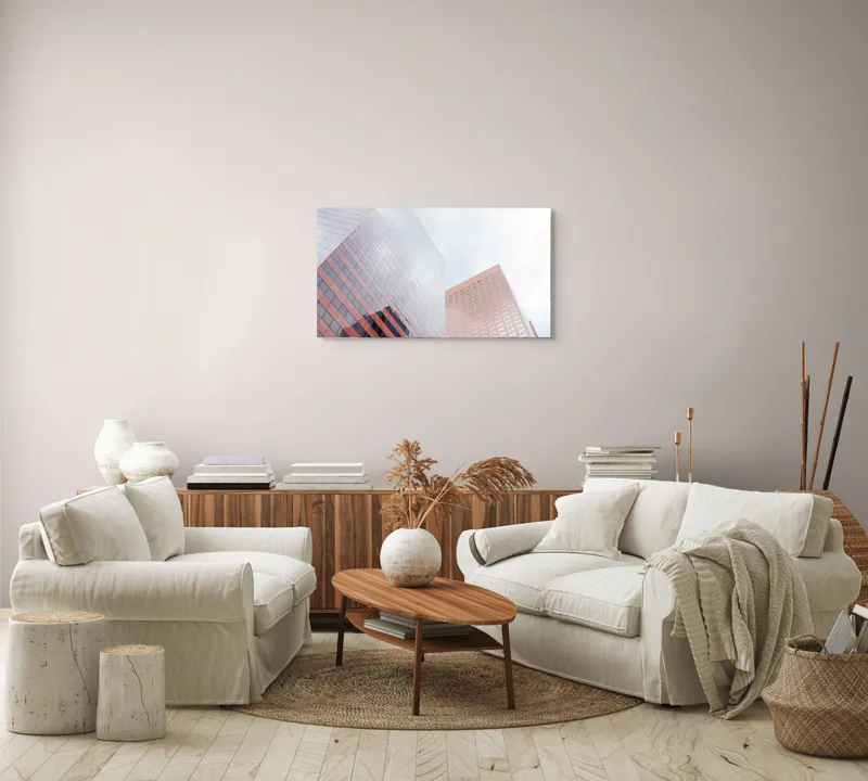 Tablou Canvas Modern cu Clădiri și Reflecții, 90 x 50 cm – poza 4