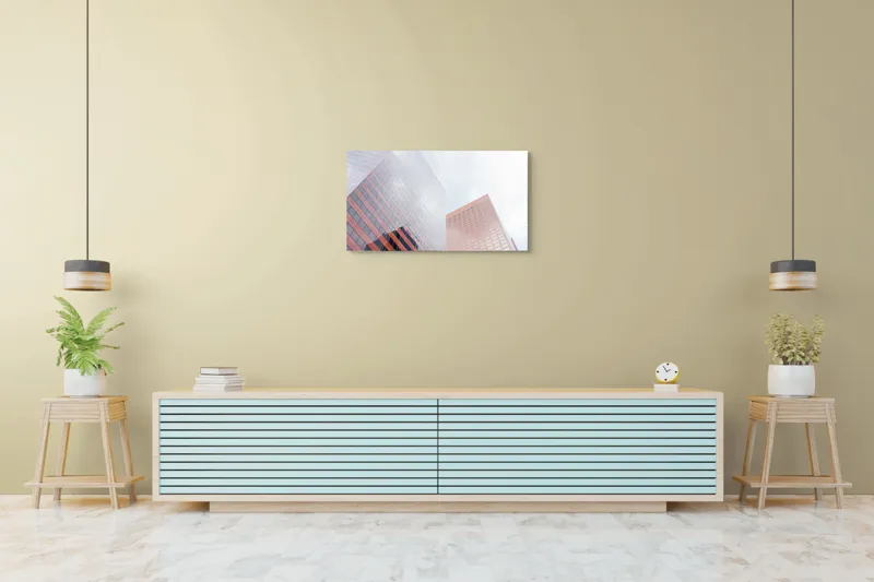 Tablou Canvas Modern cu Clădiri și Reflecții, 90 x 50 cm – poza 5