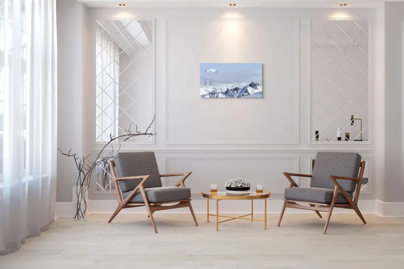 Tablou Canvas Pârtii albe sub cer senin - Art decor mural, 90 x 50 cm – poza 7