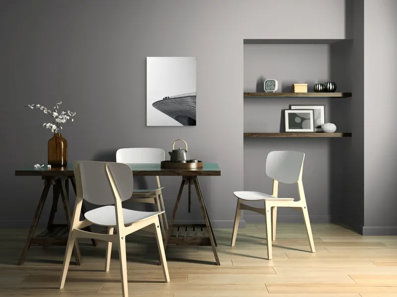 Tablou Canvas Arhitectură Minimalism Contrast Curbe Siluete Design Modernitate, 50 x 70 cm