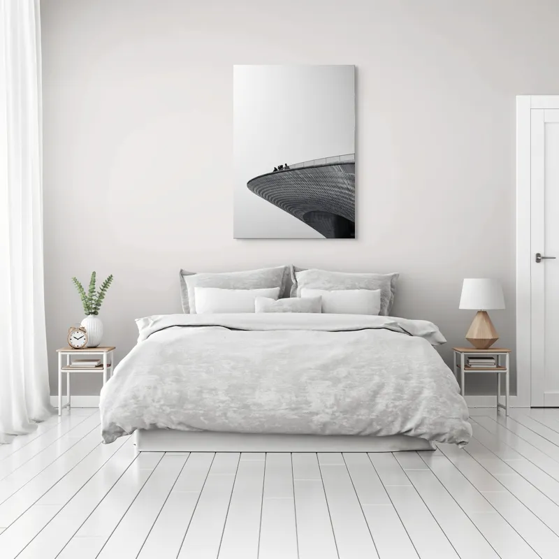 Tablou Canvas Arhitectură Minimalism Contrast Curbe Siluete Design Modernitate, 70 x 100 cm – poza 3