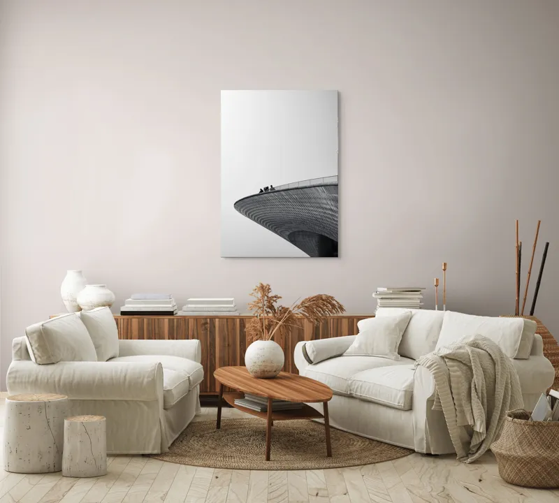 Tablou Canvas Arhitectură Minimalism Contrast Curbe Siluete Design Modernitate, 70 x 100 cm – poza 4