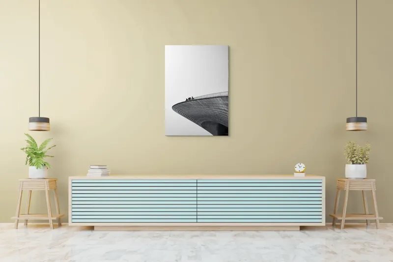 Tablou Canvas Arhitectură Minimalism Contrast Curbe Siluete Design Modernitate, 70 x 100 cm – poza 5