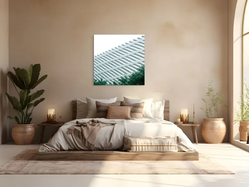 Tablou Canvas Arhitectură Modernă Geometrică Verde, 100 x 100 cm – poza 4