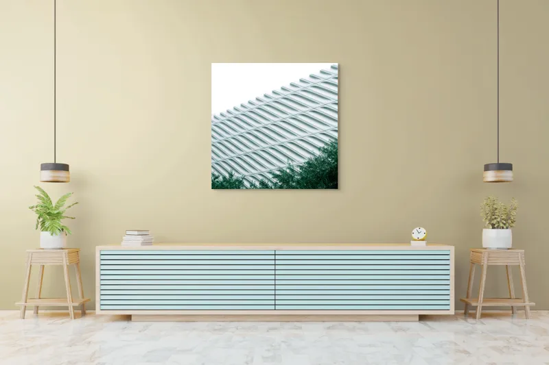 Tablou Canvas Arhitectură Modernă Geometrică Verde, 100 x 100 cm – poza 5
