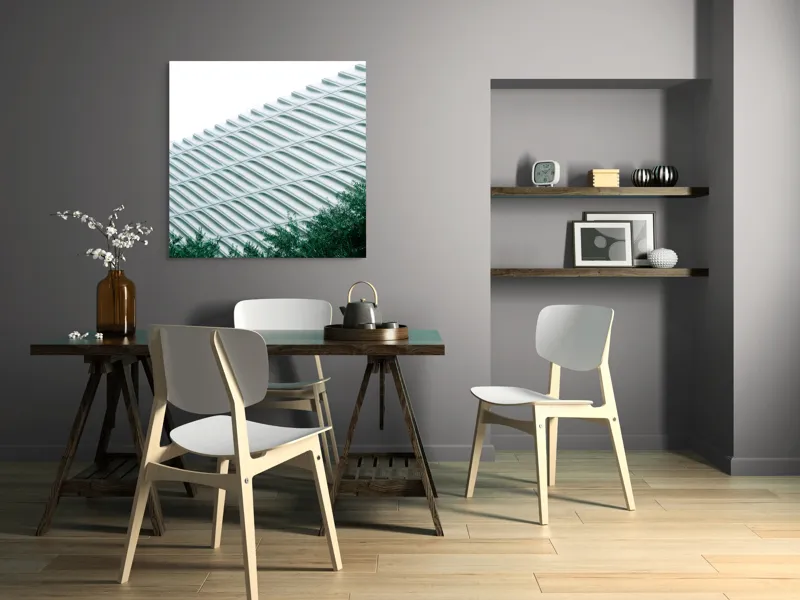 Tablou Canvas Arhitectură Modernă Geometrică Verde, 100 x 100 cm – poza 6