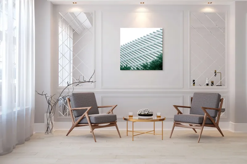 Tablou Canvas Arhitectură Modernă Geometrică Verde, 100 x 100 cm – poza 7