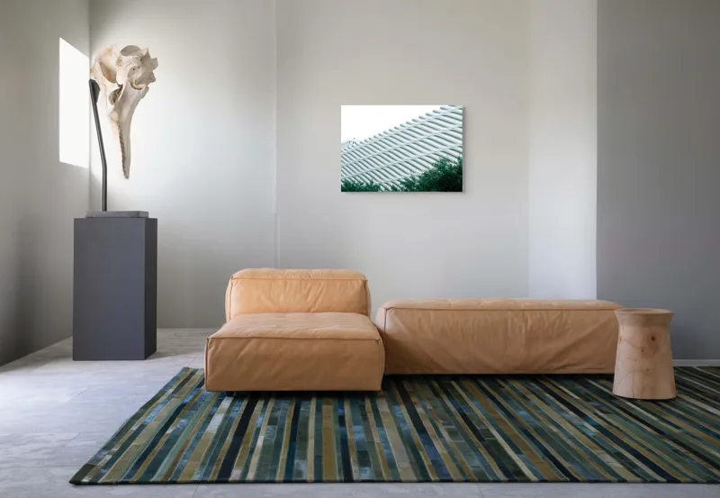 Tablou Canvas Arhitectură Modernă Geometrică Verde, 70 x 50 cm – poza 8