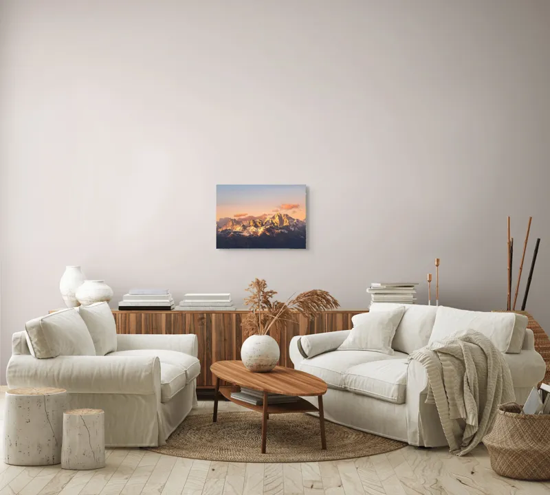 Tablou Canvas Munți și Apus - Frumusețea Naturii în Culori Aurii, 54 x 39 cm – poza 5