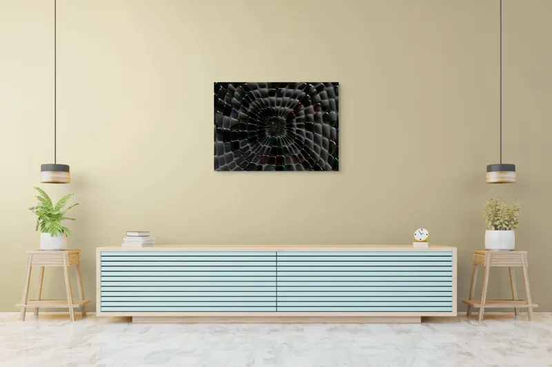 Tablou Canvas Spirale Irizații Geometrie Textură Întunecat, 100 x 70 cm – poza 4