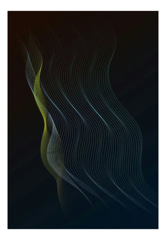 Tablou Canvas, "Fluxul curbelor luminoase elegante", Ondulare, Lumină, Ritm, Curbe, Abstracție, Flux, Eleganță, Dinamism, 50 x 90 cm