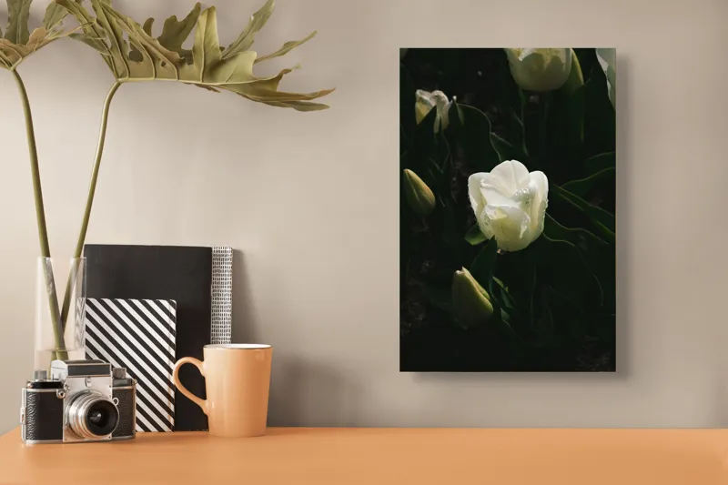 Tablou Canvas cu motiv floral, Lumina din inima grădinii tăcute, 26 x 39 cm – poza 3