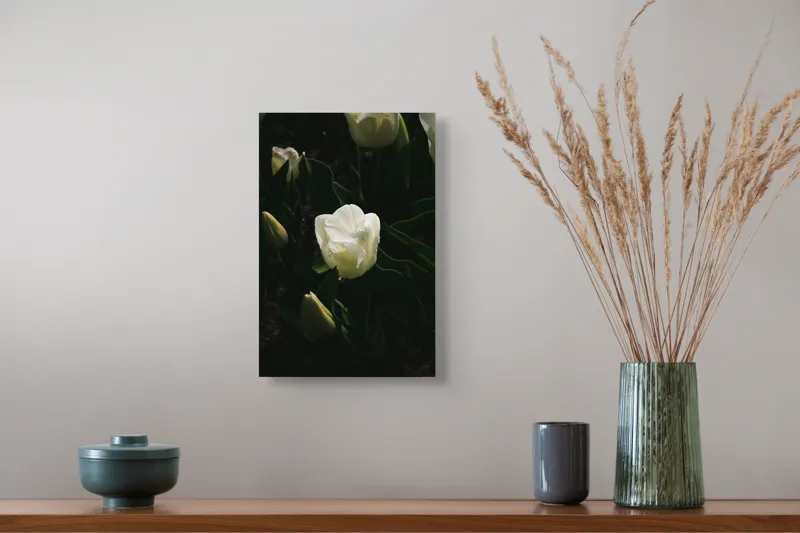 Tablou Canvas cu motiv floral, Lumina din inima grădinii tăcute, 26 x 39 cm – poza 5