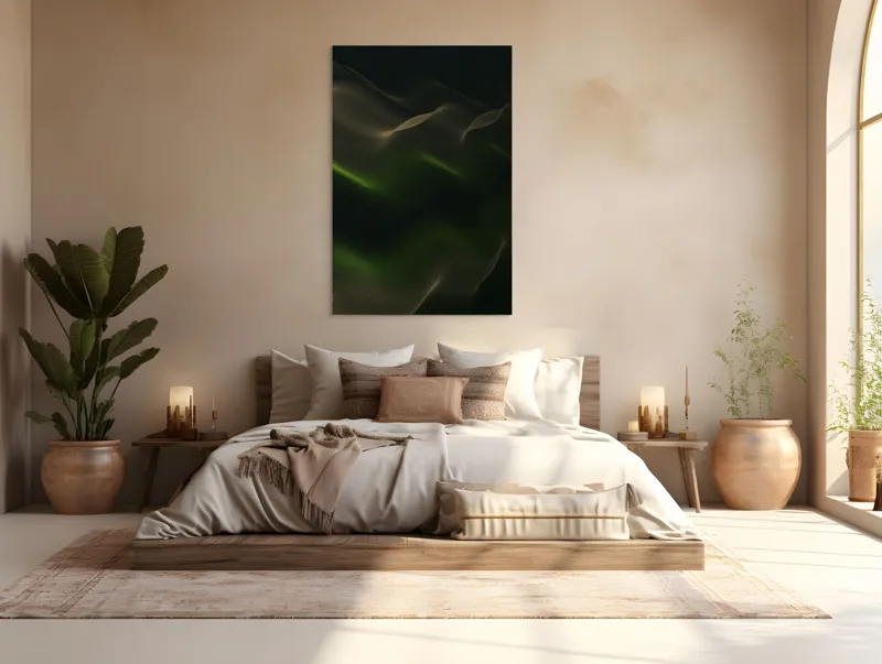 Tablou Canvas Văluri Cosmice în Noapte Verde, 100 x 150 cm – poza 3