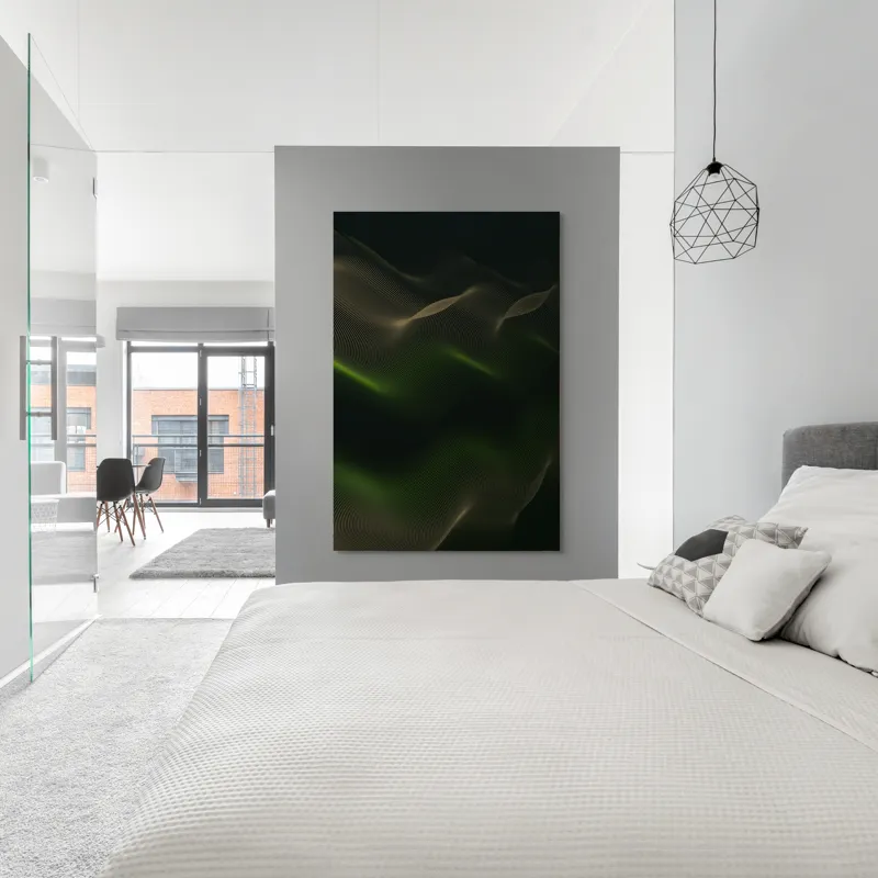 Tablou Canvas Văluri Cosmice în Noapte Verde, 100 x 150 cm – poza 5
