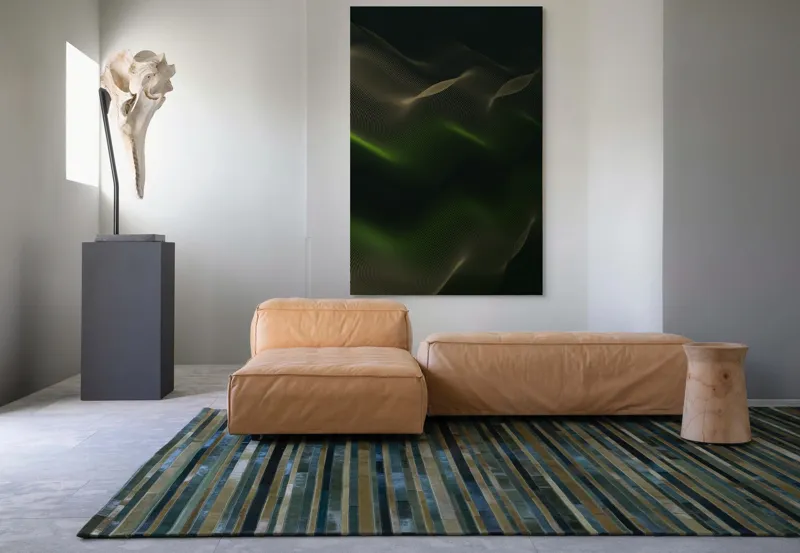Tablou Canvas Văluri Cosmice în Noapte Verde, 100 x 150 cm – poza 7